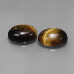 캐럿 천연 골드 브라운 Tiger's Eye 보석, 타원형 컷, 8.8×6.8 mm, 불투명체