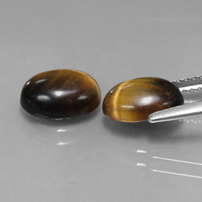 캐럿 천연 골드 브라운 Tiger's Eye 보석, 타원형 컷, 8.8×6.8 mm, 불투명체