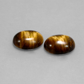 캐럿 천연 골드 브라운 Tiger's Eye 보석, 타원형 컷, 8.6×6.6 mm, 불투명체