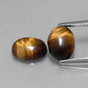 캐럿 천연 골드 브라운 Tiger's Eye 보석, 타원형 컷, 8.7×6.8 mm, 불투명체