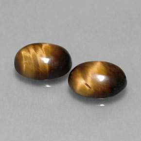 캐럿 천연 골드 브라운 Tiger's Eye 보석, 타원형 컷, 8.7×6.8 mm, 불투명체
