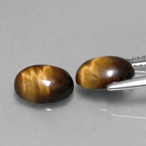 캐럿 천연 골드 브라운 Tiger's Eye 보석, 타원형 컷, 8.7×6.8 mm, 불투명체
