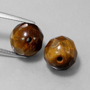 캐럿 천연 골드 브라운 Tiger's Eye 보석, 구형 / 볼, 10.28 mm, 불투명체