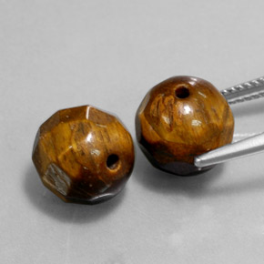 캐럿 천연 골드 브라운 Tiger's Eye 보석, 구형 / 볼, 10.28 mm, 불투명체