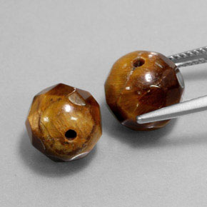 캐럿 천연 골드 브라운 호랑이의 눈 보석, 구 / 공, 불투명체