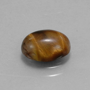 1.55캐럿 천연 골드 브라운 Tiger's Eye, 타원형 컷, 8.8×6.8 mm, 불투명체