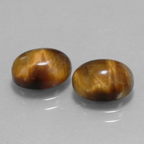 캐럿 천연 골드 브라운 Tiger's Eye 보석, 타원형 컷, 9.1×7 mm, 불투명체