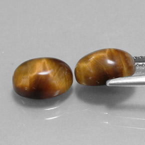 캐럿 천연 골드 브라운 Tiger's Eye 보석, 타원형 컷, 9.1×7 mm, 불투명체