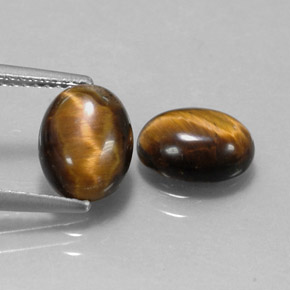 캐럿 천연 골드 브라운 Tiger's Eye 보석, 타원형 컷, 9×7 mm, 불투명체