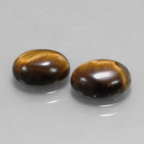캐럿 천연 골드 브라운 Tiger's Eye 보석, 타원형 컷, 9×7 mm, 불투명체