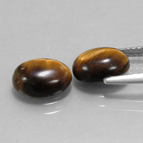 캐럿 천연 골드 브라운 Tiger's Eye 보석, 타원형 컷, 9×7 mm, 불투명체
