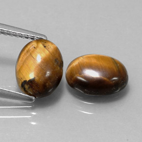 캐럿 천연 골드 브라운 Tiger's Eye 보석, 타원형 컷, 9×7 mm, 불투명체