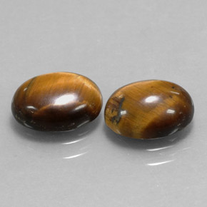 캐럿 천연 골드 브라운 Tiger's Eye 보석, 타원형 컷, 9×7 mm, 불투명체