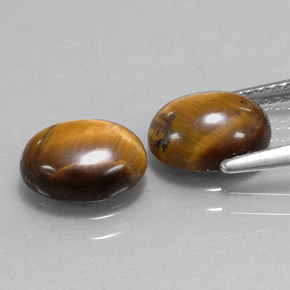 캐럿 천연 골드 브라운 Tiger's Eye 보석, 타원형 컷, 9×7 mm, 불투명체