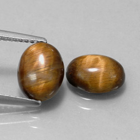 캐럿 천연 골드 브라운 Tiger's Eye 보석, 타원형 컷, 8.7×6.7 mm, 불투명체