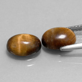캐럿 천연 골드 브라운 Tiger's Eye 보석, 타원형 컷, 8.7×6.7 mm, 불투명체