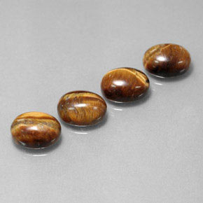 캐럿 천연 골드 브라운 Tiger's Eye 보석, 타원형 컷, 9×7 mm, 불투명체