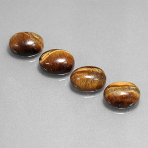 캐럿 천연 골드 브라운 Tiger's Eye 보석, 타원형 컷, 9×7 mm, 불투명체