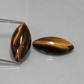 캐럿 천연 골드 브라운 Tiger's Eye 보석, 마퀴즈, 24.9×12.1 mm, 불투명체