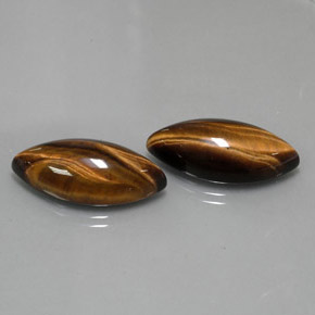 캐럿 천연 골드 브라운 Tiger's Eye 보석, 마퀴즈, 24.9×12.1 mm, 불투명체