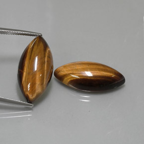 캐럿 천연 골드 브라운 Tiger's Eye 보석, 마퀴즈, 24.8×12.1 mm, 불투명체