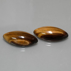 캐럿 천연 골드 브라운 Tiger's Eye 보석, 마퀴즈, 24.8×12.1 mm, 불투명체