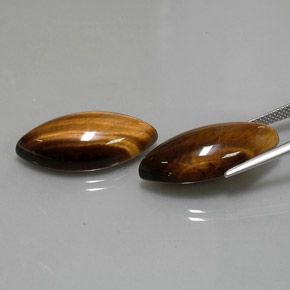 캐럿 천연 골드 브라운 Tiger's Eye 보석, 마퀴즈, 24.8×12.1 mm, 불투명체