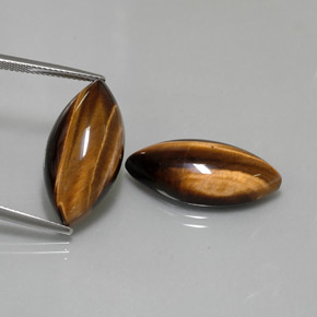 캐럿 천연 골드 브라운 Tiger's Eye 보석, 마퀴즈, 24.8×12.1 mm, 불투명체