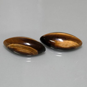 캐럿 천연 골드 브라운 Tiger's Eye 보석, 마퀴즈, 24.8×12.1 mm, 불투명체