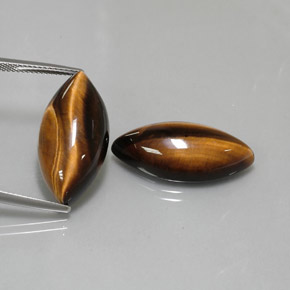 캐럿 천연 골드 브라운 Tiger's Eye 보석, 마퀴즈, 24.9×12.2 mm, 불투명체