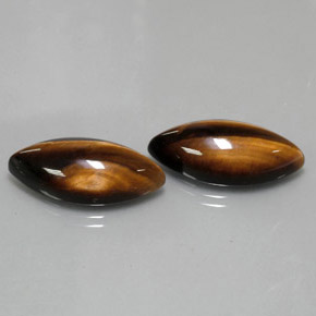 캐럿 천연 골드 브라운 Tiger's Eye 보석, 마퀴즈, 24.9×12.2 mm, 불투명체