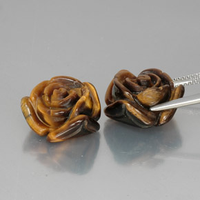 캐럿 천연 골드 브라운 Tiger's Eye 보석, 멋진 모양, 15×13.9 mm, 불투명체