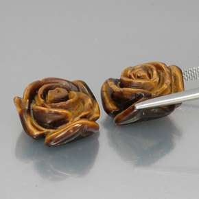 캐럿 천연 골드 브라운 호랑이의 눈 보석, 멋진 모양, 불투명체