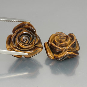 캐럿 천연 골드 브라운 Tiger's Eye 보석, 멋진 모양, 15.3×14 mm, 불투명체