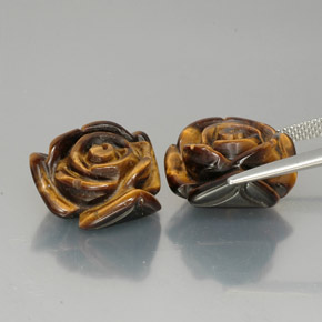 캐럿 천연 골드 브라운 Tiger's Eye 보석, 멋진 모양, 15.3×14 mm, 불투명체