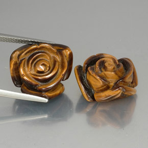 캐럿 천연 골드 브라운 Tiger's Eye 보석, 멋진 모양, 16×16 mm, 불투명체