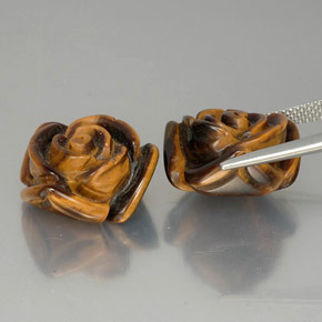 캐럿 천연 골드 브라운 Tiger's Eye 보석, 멋진 모양, 16×16 mm, 불투명체