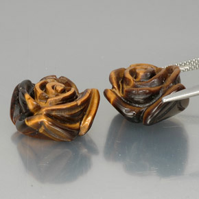 캐럿 천연 골드 브라운 Tiger's Eye 보석, 멋진 모양, 16×15.9 mm, 불투명체