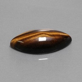 13.03캐럿 천연 골드 브라운 Tiger's Eye, 마퀴즈, 24.8×12.1 mm, 불투명체