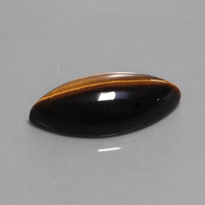13.51캐럿 천연 골드 브라운 Tiger's Eye, 마퀴즈, 24.9×12.2 mm, 불투명체