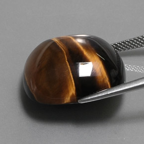 28.03캐럿 천연 골드 브라운 Tiger's Eye, 쿠션 컷, 19.9×19.9 mm, 불투명체