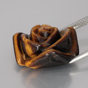 12.07캐럿 천연 골드 브라운 호랑이의 눈, 멋진 모양, 불투명체