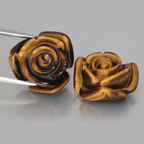 캐럿 천연 골드 브라운 Tiger's Eye 보석, 멋진 모양, 15.8×15.5 mm, 불투명체