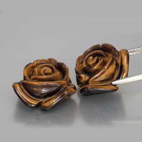 캐럿 천연 골드 브라운 Tiger's Eye 보석, 멋진 모양, 15.8×15.5 mm, 불투명체