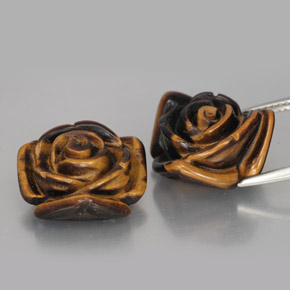 캐럿 천연 골드 브라운 Tiger's Eye 보석, 멋진 모양, 16.1×15.5 mm, 불투명체
