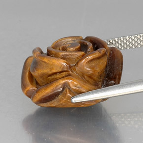 11.88캐럿 천연 골드 브라운 Tiger's Eye, 멋진 모양, 15.3×15.1 mm, 불투명체