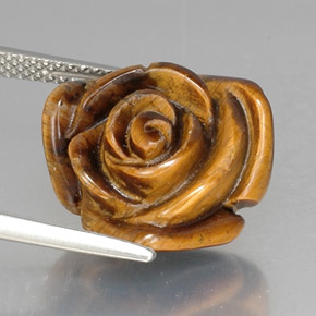 10.53캐럿 천연 골드 브라운 Tiger's Eye, 멋진 모양, 15.6×15.1 mm, 불투명체