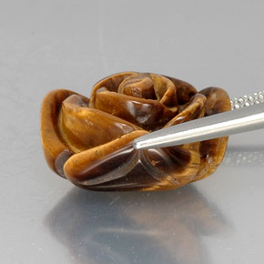 10.53캐럿 천연 골드 브라운 Tiger's Eye, 멋진 모양, 15.6×15.1 mm, 불투명체