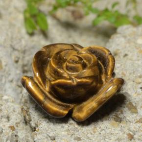 10.98캐럿 천연 미디엄 브라운 호랑이의 눈, 플라워 컷, 불투명체