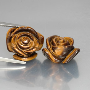 캐럿 천연 골드 브라운 Tiger's Eye 보석, 멋진 모양, 18.9×14.5 mm, 불투명체